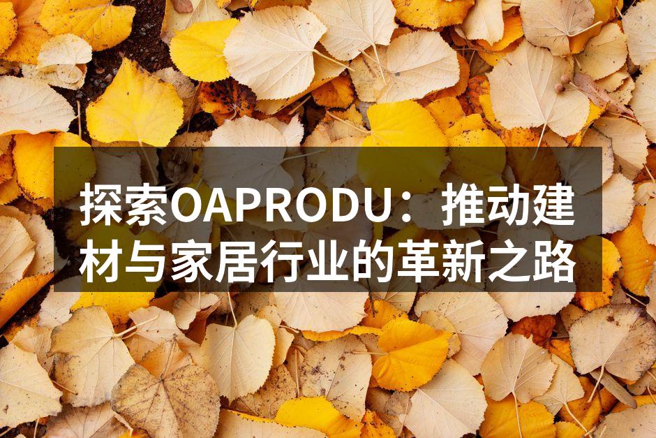 OAPRODU展厅展示的创新产品